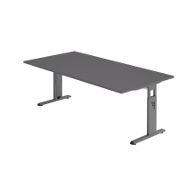 Schreibtisch C-Fuß 200x100cm Graphit/Graphit