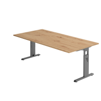 Schreibtisch C-Fuß 200x100cm Asteiche/Graphit