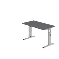 Schreibtisch C-Fu&szlig; 120x67cm Graphit/Silber