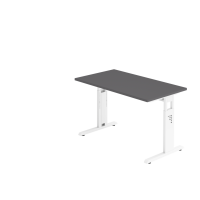 Schreibtisch C-Fu&szlig; 120x67cm Graphit/Wei&szlig;