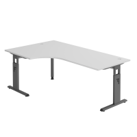Winkeltisch C-Fuß 200x120cm 90°Grau