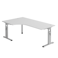 Winkeltisch C-Fuß 200x120cm 90°Grau
