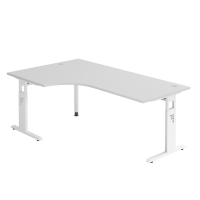 Winkeltisch C-Fuß 200x120cm 90°Grau