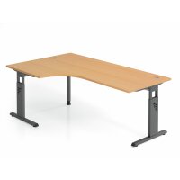Winkeltisch C-Fuß 200x120cm 90&deg gallery
