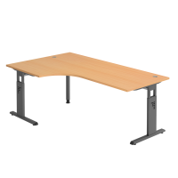 Winkeltisch C-Fuß 200x120cm 90°Buch