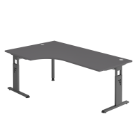 Winkeltisch C-Fuß 200x120cm 90°Grap