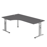 Winkeltisch C-Fuß 200x120cm 90°Grap