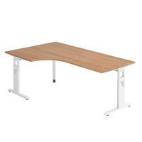 Winkeltisch C-Fuß 200x120cm 90°Nuss
