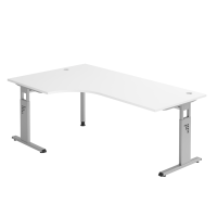 Winkeltisch C-Fuß 200x120cm 90°Wei&