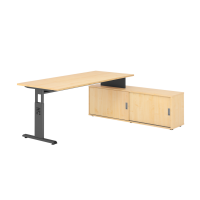 Schreibtischkombi 180x80cm, Ahorn/Graphit
