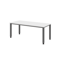 Schreibtisch 4Fuß eckig 180x80cm Weiß