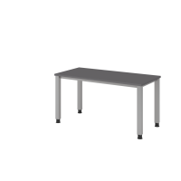 Schreibtisch 4Fuß-rd.140x67cm Graphit/silber