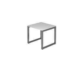 Schreibtisch O-Fu&szlig; eckig 80x80cm Grau/Graphit