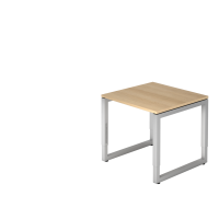 Schreibtisch O-Fuß eckig 80x80cm Eiche