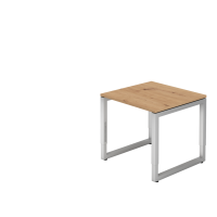 Schreibtisch O-Fuß eckig 80x80cm Asteiche