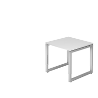 Schreibtisch O-Fuß eckig 80x80cm Weiß