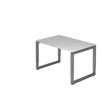 Schreibtisch O-Fuß eckig 120x80cm Grau/Graphi