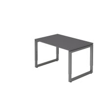 Schreibtisch O-Fu&szlig; eckig 120x80cm Graphit/Gra