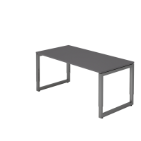 Schreibtisch O-Fu&szlig; eckig 160x80cm Graphit/Gra