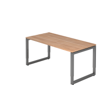 Schreibtisch O-Fu&szlig; eckig 160x80cm Nussb./Grap