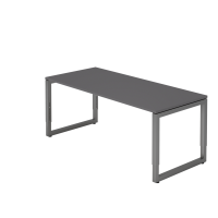 Schreibtisch O-Fuß eckig 180x80cm Graphit/Gap
