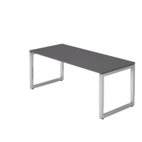 Schreibtisch O-Fuß eckig 180x80cm Graphit