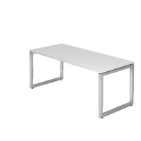 Schreibtisch O-Fu&szlig; eckig 180x80cm Wei&szlig;