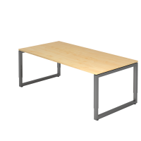 Schreibtisch O-Fuß eckig 200x100cm Ahorn/Grap