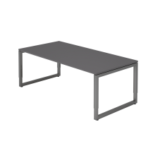 Schreibtisch O-Fuß eckig 200x100cm Graphit/Gr