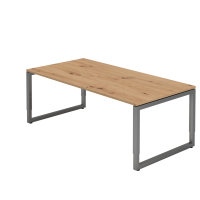 Schreibtisch O-Fuß eckig 200x100cm Asteiche/G