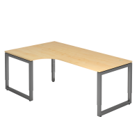 Winkeltisch O-Fuß eckig 200x120cm Ahorn