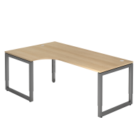 Winkeltisch O-Fuß eckig 200x120cm Eiche