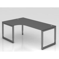 Winkeltisch O-Fu&szlig; eckig 200x120cm Graphit/...