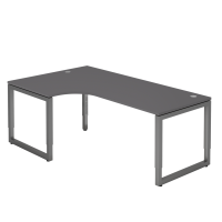 Winkeltisch O-Fuß eckig 200x120cm Graph