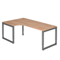 Winkeltisch O-Fuß eckig 200x120cm Nussb