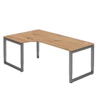 Winkeltisch O-Fuß eckig 200x120cm Astei