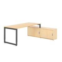 Schreibtischkombi 180x80cm, Ahorn/Graphit