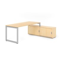 Schreibtischkombi 180x80cm, Ahorn/Silber gallery