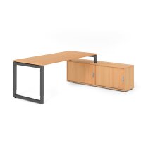 Schreibtischkombi 180x80cm, Buche/Graphi gallery