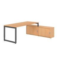 Schreibtischkombi 180x80cm, Buche/Graphit