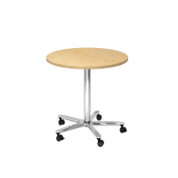 Säulenhubtisch 80cm rund Ahorn/Chrom