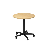 Säulenhubtisch 80cm rund Ahorn/Schwarz