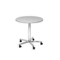 Säulenhubtisch 80cm rund Grau/Chrom