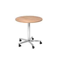 Säulenhubtisch 80cm rund Nussb./Chrom