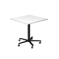 Säulenhubtisch 80x80cm Weiß/Schwar