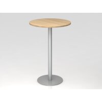 Stehtisch 80 cm rund Eiche/Silber gallery