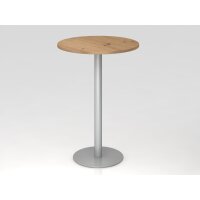 Stehtisch 80cm rund Asteiche/Silber gallery