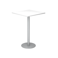 Stehtisch 80x80cm Weiß/Silber