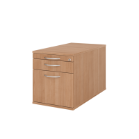 Rollcontainer 80cm,1Schub,1HR,Schl.BM Nussb.