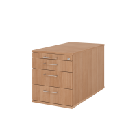 Rollcontainer 80cm,3Schub,Schloss BS Nussbaum